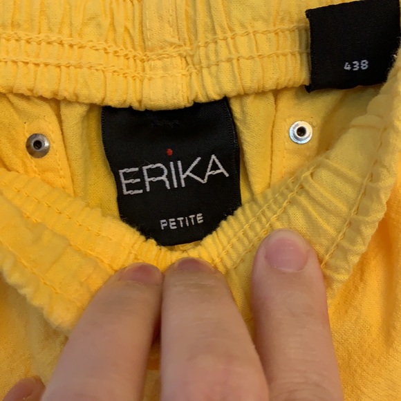 Erika - sz 8P, drawstring cropped pants, yellow - Picture 5 of 9